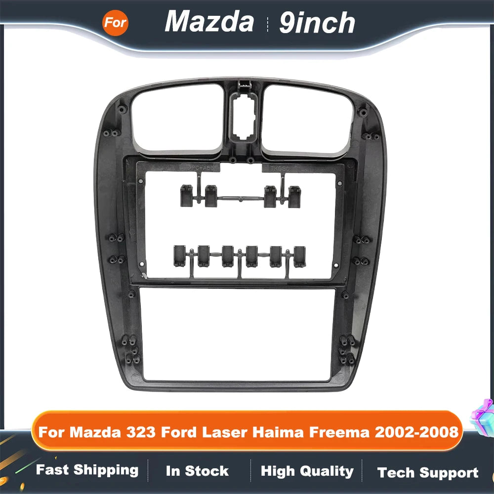 9 Inch Car Radio Fascia Adapter For Mazda 323 Ford Laser Haima Freema 2002-2008 Android Radio Audio Dash Fitting Panel Kit