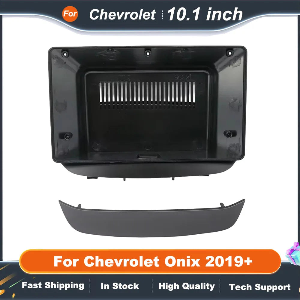 10.1 inch Car Radio Facia Panel For Chevrolet Onix 2019+ Fascia Dash Kit Install Console Panel Plate Adapter Bezel Trim