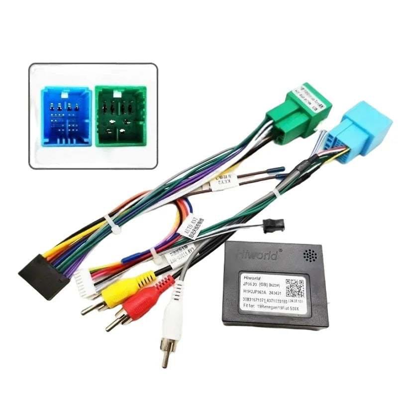 Radio Wiring Harness Adapter CAN Bus Decoder Box 16 Pin Plug to 12Pin 32Pin Cable Converter for Jeep Renegade Compass Commander