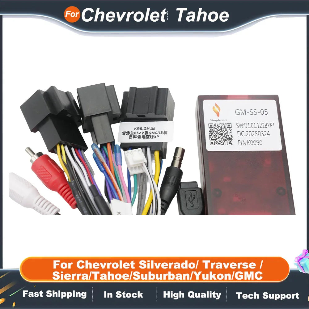 Canbus Box Adaptor Decoder With Cable For Chevrolet Silverado/ Traverse /Sierra/Tahoe/Suburban/Yukon/GMC Android 2 Din GPSRadio