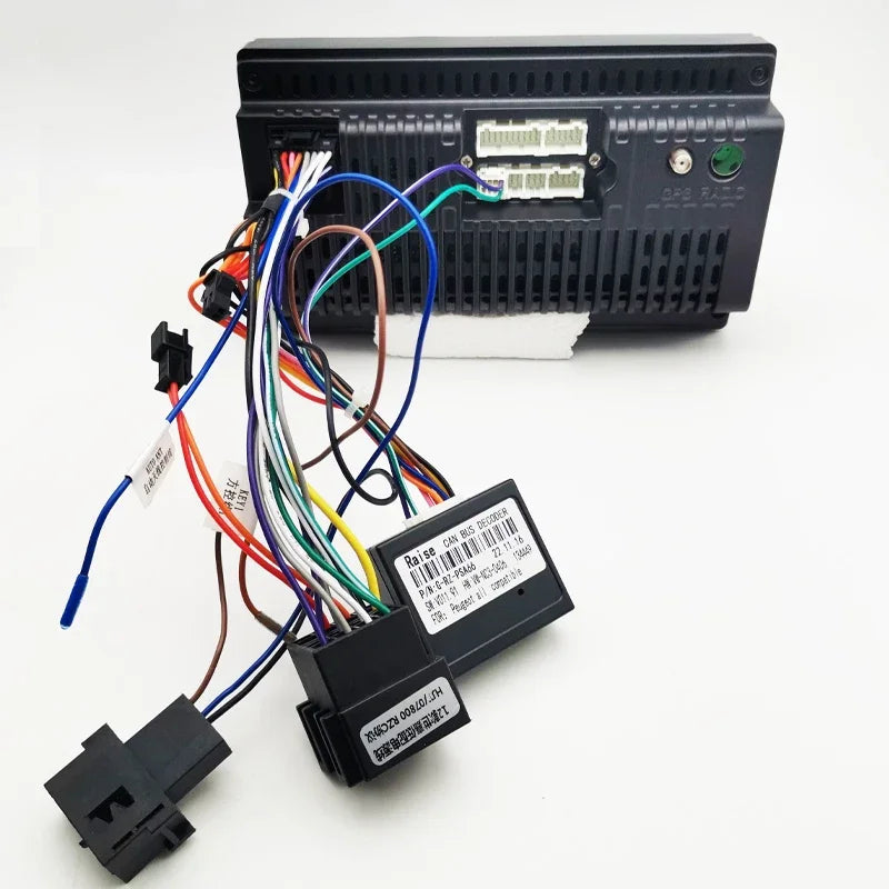 16 Pin to ISO Radio Wiring Harness CAN Bus Decoder Car Android Head Unit Cable Adapter for Peugeot 308 Citroen C4