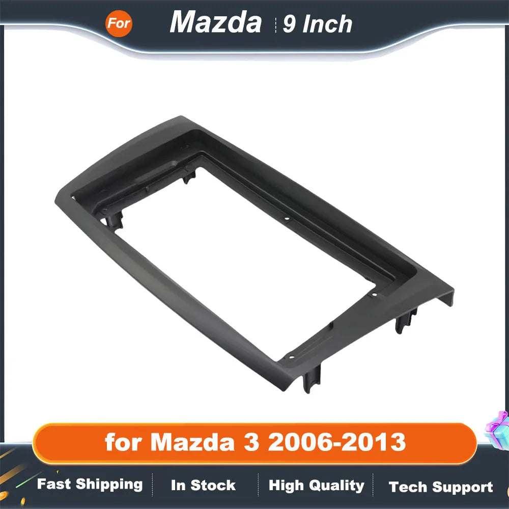 2 DIN 9 Inch Car Stereo Dashboard Frame for Mazda 3 2006-2013 Double Din DVD Radio Installation Panel Refitting Facia Kit
