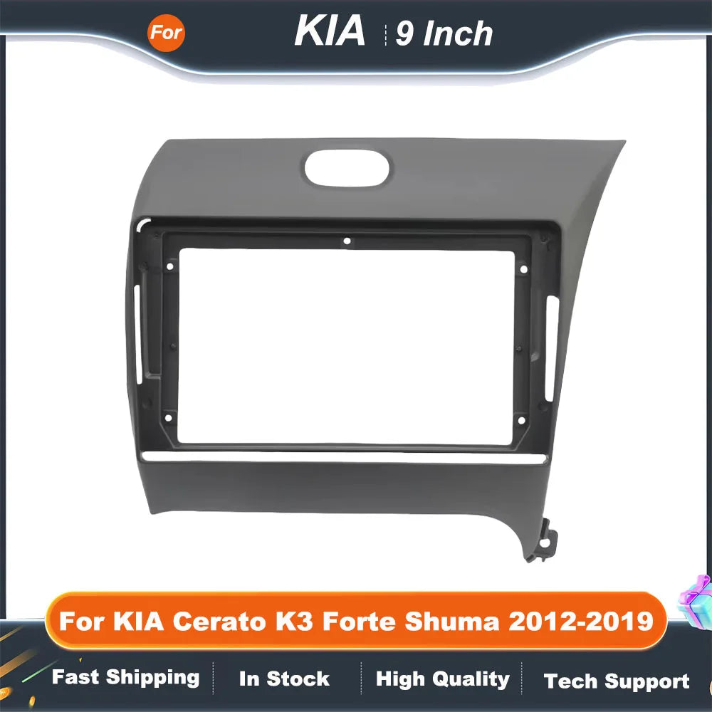 Car Radio Fascia Frame 9 Inch for KIA Cerato K3 Forte Shuma 2012-2019 Android Stereo Dash Panel Kit Double Din Adapter