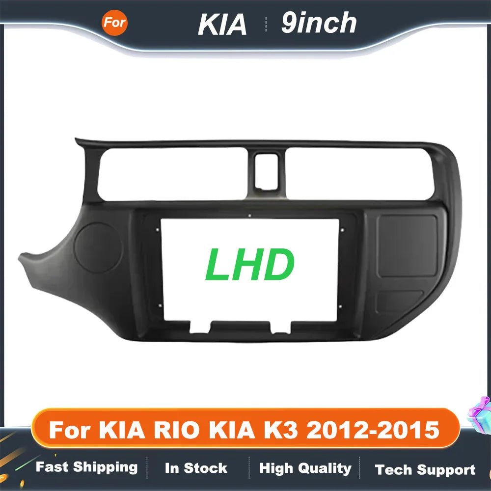 2 DIN 9INCH Car Audio Fascia Panels For KIA RIO KIA K3 2012-2015 9 Inch Big Radio Stereo Dash Mount Panel Frame