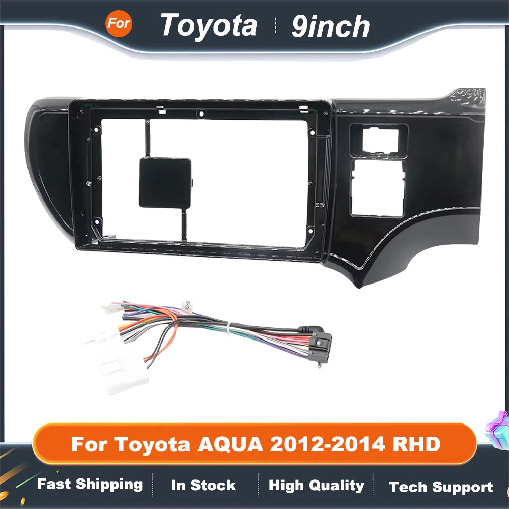 9 inch Car Radio Fascia For Toyota AQUA 2012-2014 RHD Auto Parts Accessories Frame Dashboard