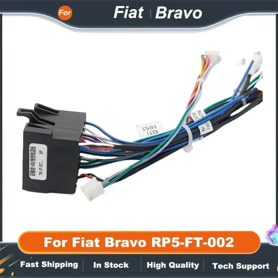 16pin Wiring Harness Adapter with CANBUS Decoder for Fiat Bravo Android Radio Power Cable RP5-FT-002