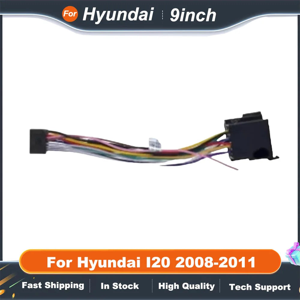9 Inch Car Fascia Frame Cable For Hyundai I20 2008-2011 Android Big Screen Radio Dash Fitting Panel Kit