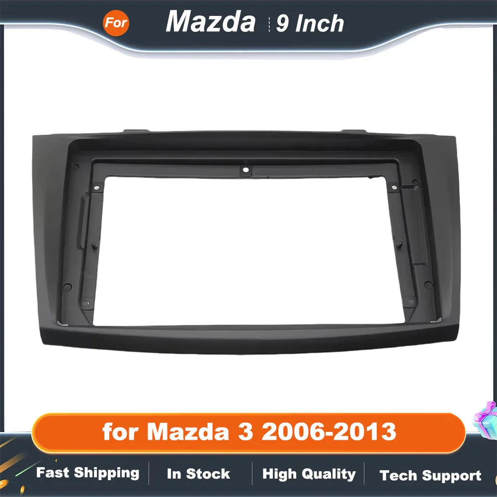 2 DIN 9 Inch Car Stereo Dashboard Frame for Mazda 3 2006-2013 Double Din DVD Radio Installation Panel Refitting Facia Kit