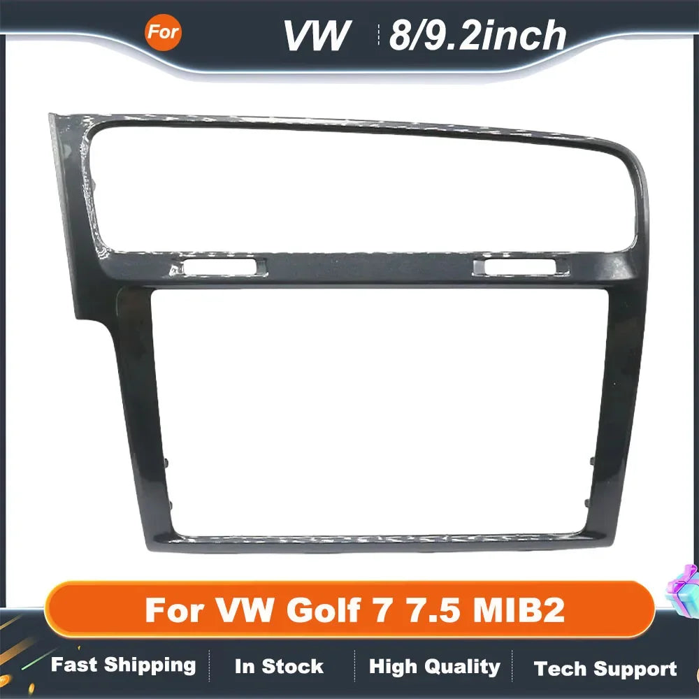 8 Inch 9.2 Inch Car Radio Frame For VW Golf 7 7.5 MIB2 Decorative Piano Black/Gray/Carbon Fibre Touch Screen Bezel Trim Fascias