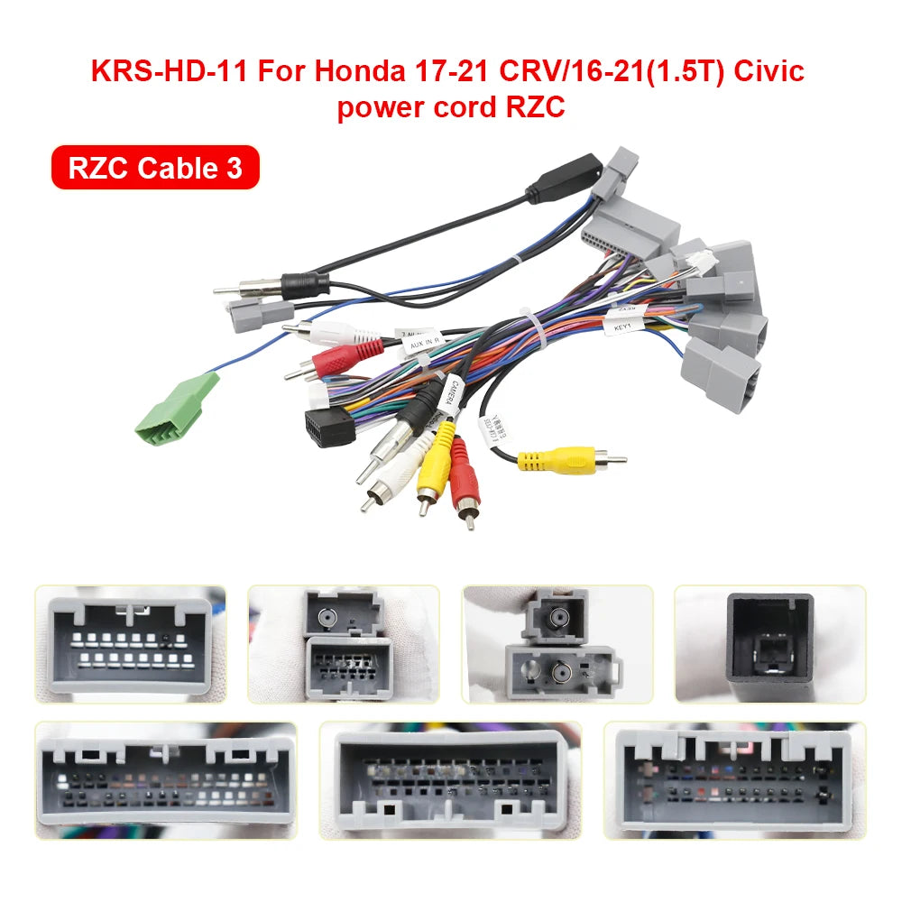 16pin Radio Power Cord for Honda CRV ACCORD CIVIC ELYSION ODYSSEY FIT for JAZZ RZC Car Radio Android Power Cable Wiring Harness