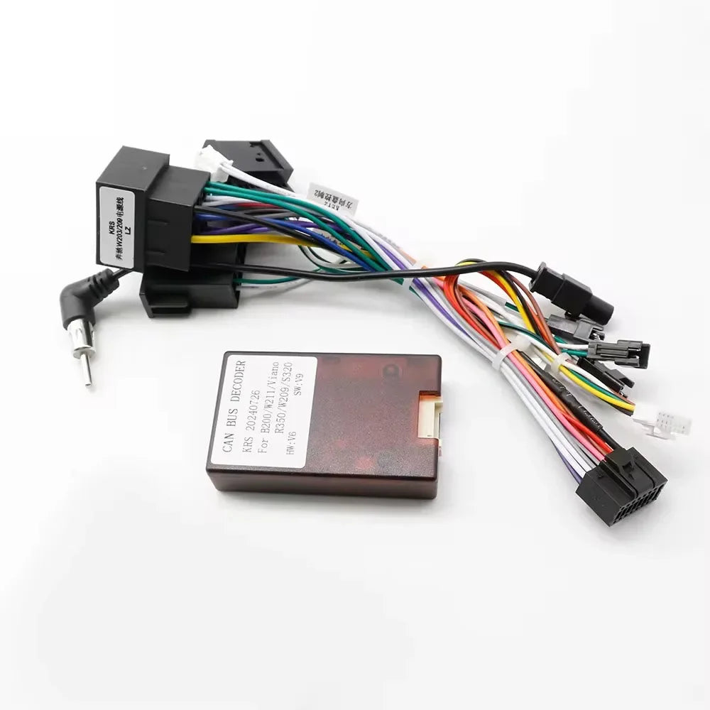 Car 16pin Audio Wiring Harness Adapter With Canbus Box For Mercedes-Benz W209(02-06)/W203(01-04) Stereo Installation
