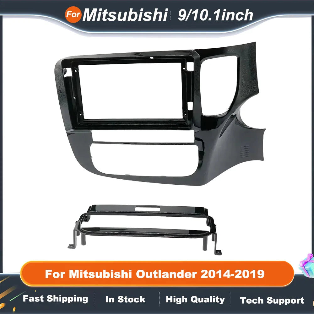 9/10.1 Inch 2 Din Car Stereo Radio Fascia Panel For Mitsubishi Outlander 2014-2019 Android Audio Frame Cover Trim Kit Face Bezel