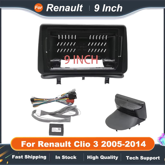 9 Inch Car Frame Fascia Adapter Canbus Box For Renault Clio 3 2005-2014 Android Radio Audio Dash Fitting Panel Kit