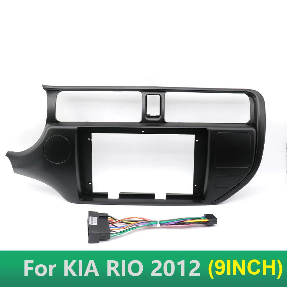Car 2 Din Audio Radio Fascia Frame For KIA RIO 2012 9 Inch Big Screen Stereo Dash Fitting Panel Trim Kit WITH SRS HOLE