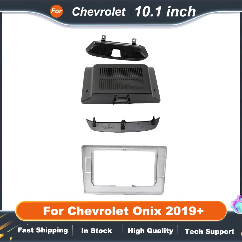 10.1 inch Car Radio Facia Panel For Chevrolet Onix 2019+ Fascia Dash Kit Install Console Panel Plate Adapter Bezel Trim