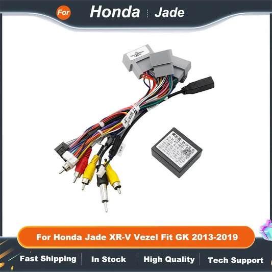 16Pin Car Radio Harness Adapter with CANBUS for Honda Jade XR-V Vezel Fit GK 2013-2019 Head Unit Power Cable