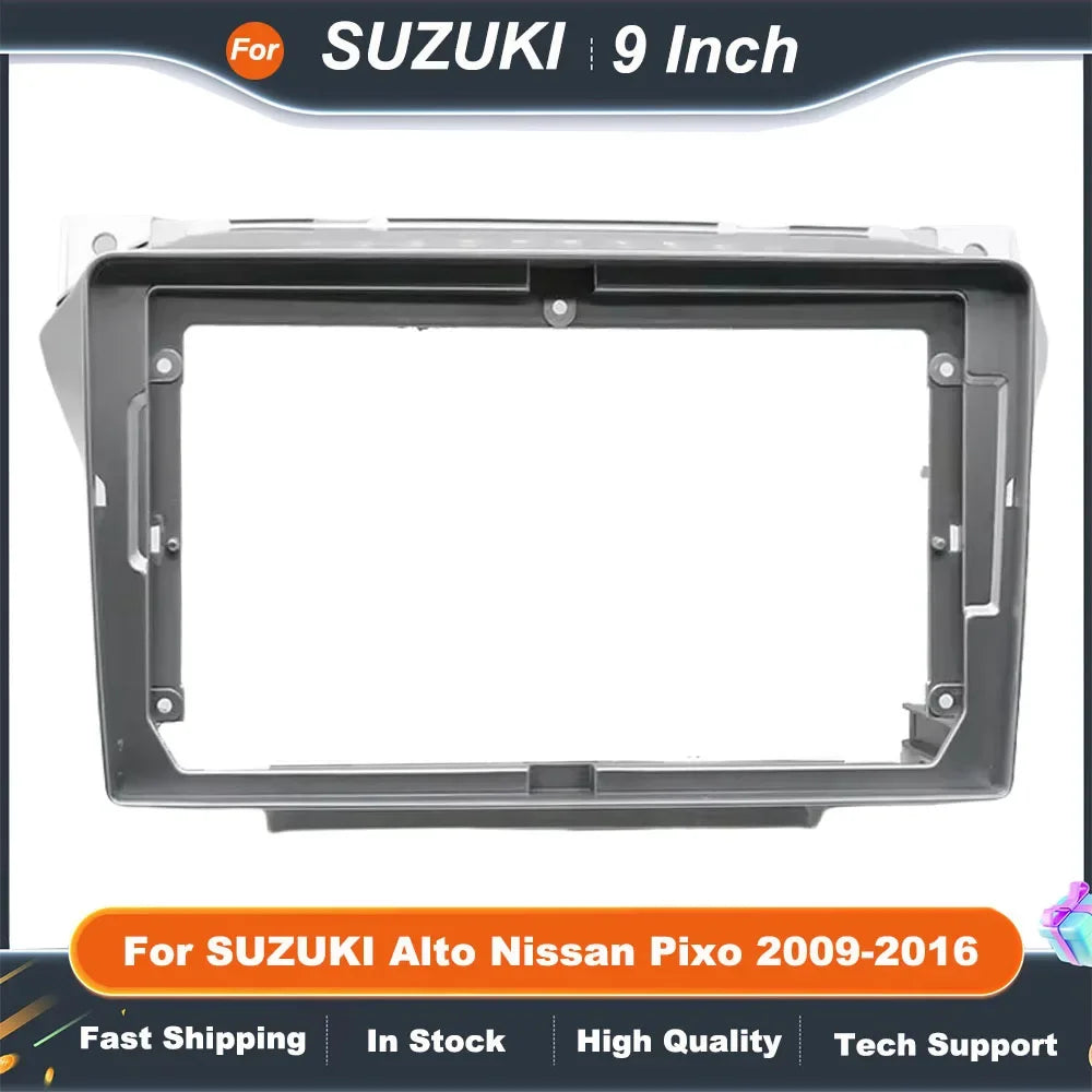 9 Inch Car Radio Frame Adapter For SUZUKI Alto Nissan Pixo 2009-2016 Android Radio Dash Fitting Panel Kit