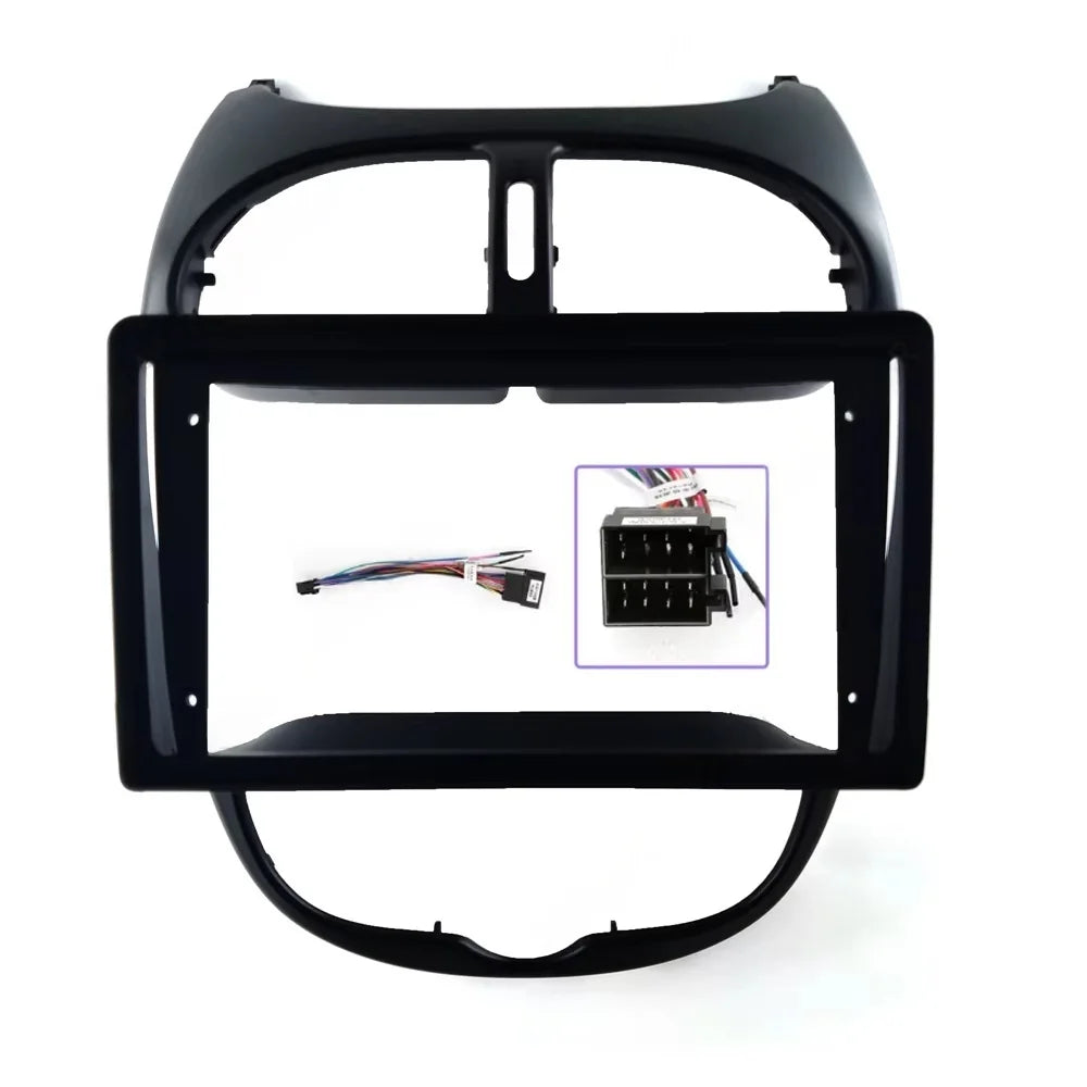 9 Inch 2 Din Car Dashboard Frame CAR DVD Frame Radio Panel Frame Navigation Panel for Peugeot 206 2000-2010 2 din Android
