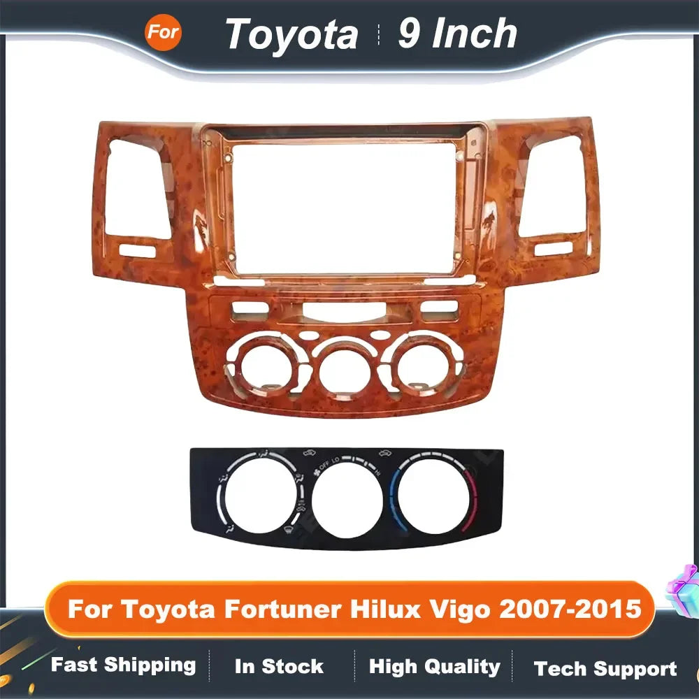 9 Inch Car Radio Fascia Frame for Toyota Fortuner Hilux Vigo 2007-2015 Android Audio Dash Panel Installation Kit