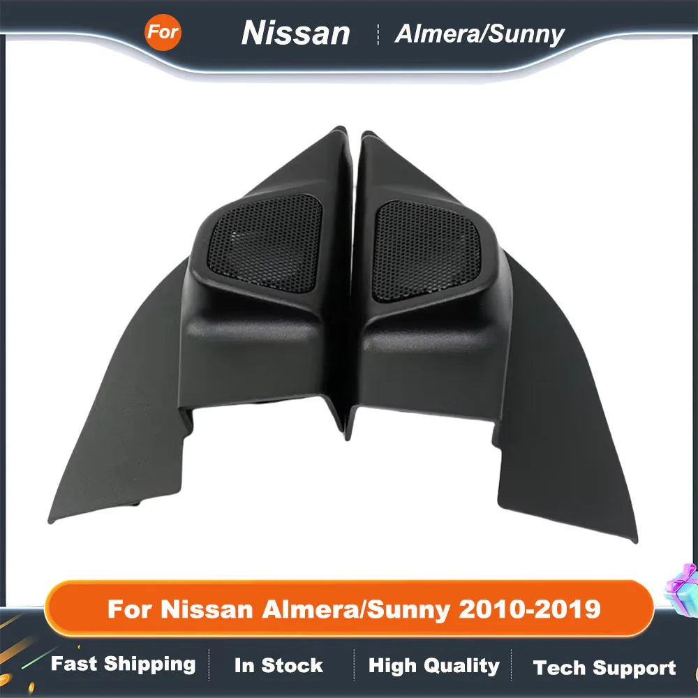 2PCS Car Tweeter Speaker Mounts Cover Boxes Refitting Kit for Nissan Almera Sunny 2010-2019 Audio Door Angle Gum Frame