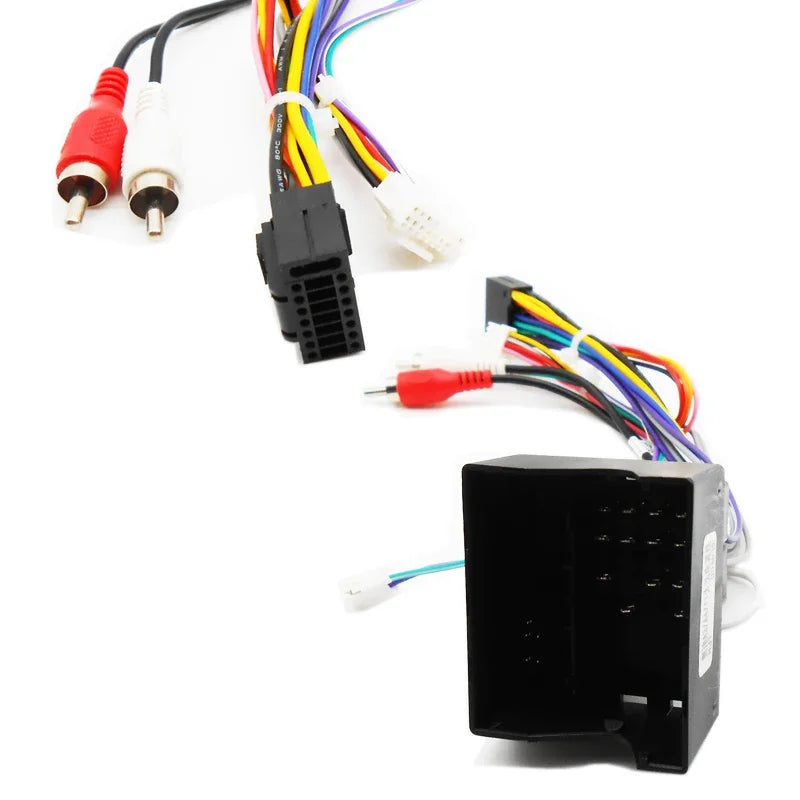 Car Radio Wiring Harness 16 Pin Plug Quadlock Female Connector Android System Head Unit RCA Cable Adapter for Audi A3 8P A4 TT