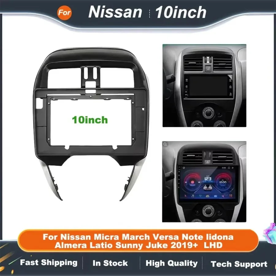 10 Inch Dash Panel Fascia Frame Kit Compatible For Nissan Micra March Versa Note Lidna Almera Latio Sunny Juke