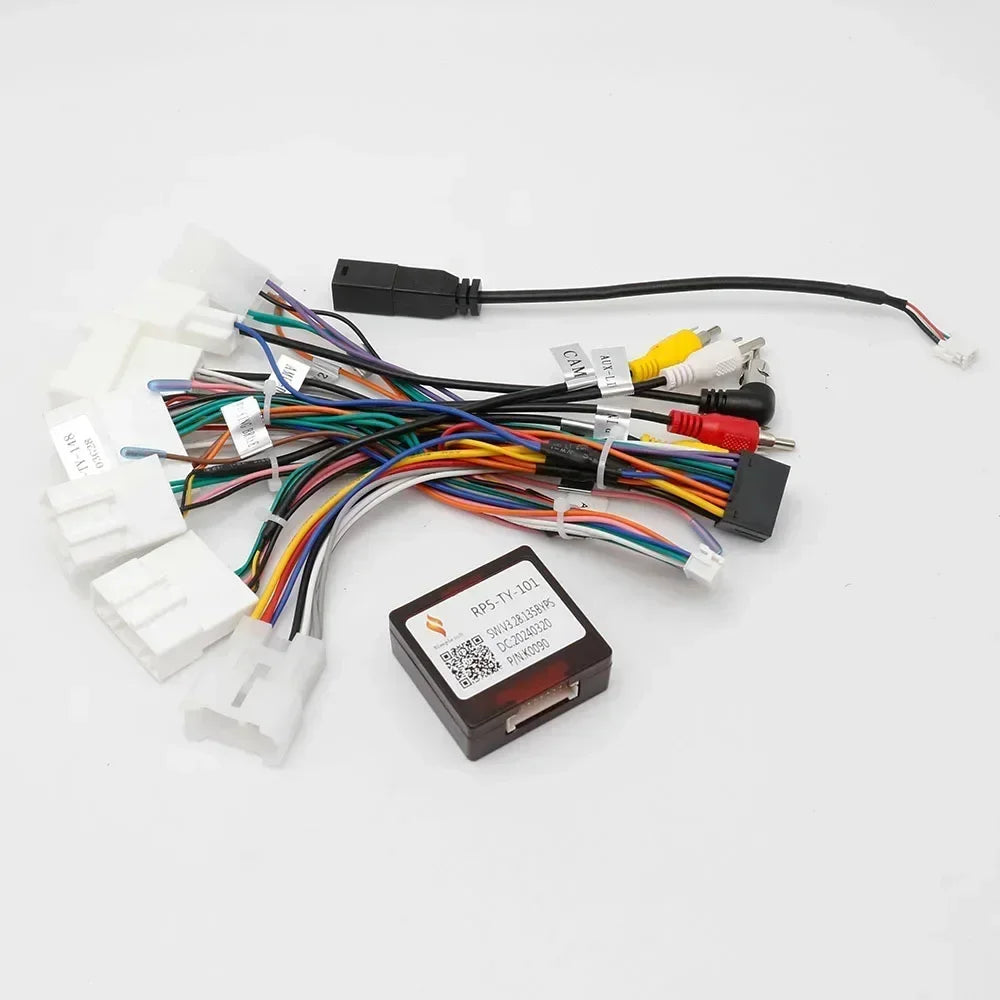 For Toyota Levin RAV4 Camry Highlander Prius Corolla Car 16 pin Android Wire Harness Power Cable Adapter With Canbus