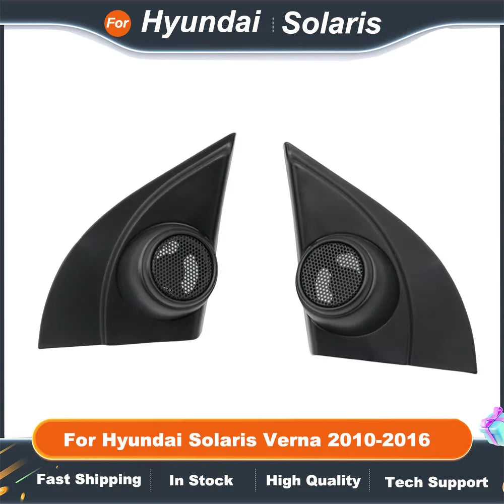 2PCS Car Tweeter Refitting Speaker Cover Boxes for Hyundai Solaris Verna 2010-2016 Audio Door Angle Mounts