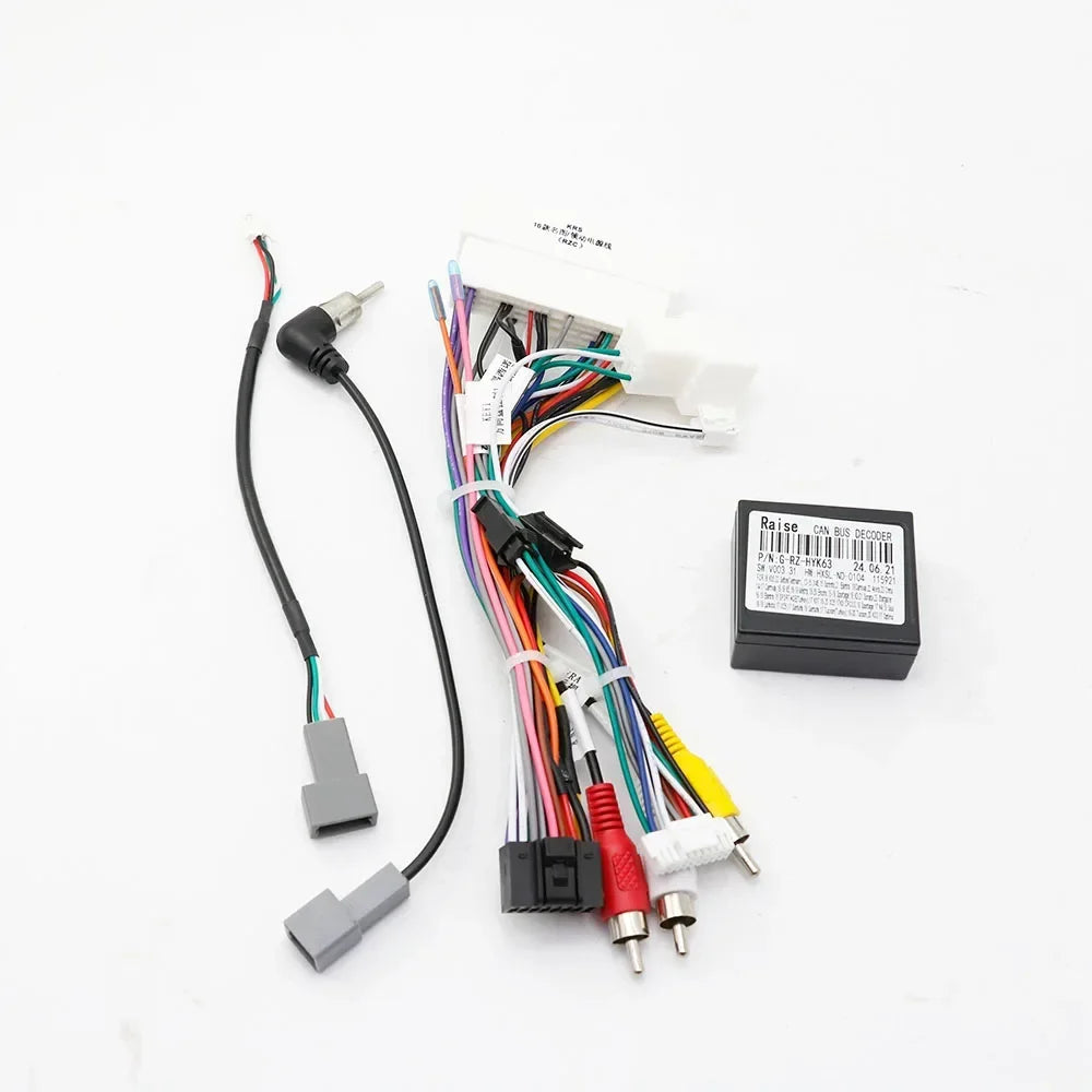 Car Audio 16PIN DVD Player Power Calbe Adapter With Canbus Box For Hyundai Encino IX35  KIA K3 K5 Stereo Plug Wiring Harness