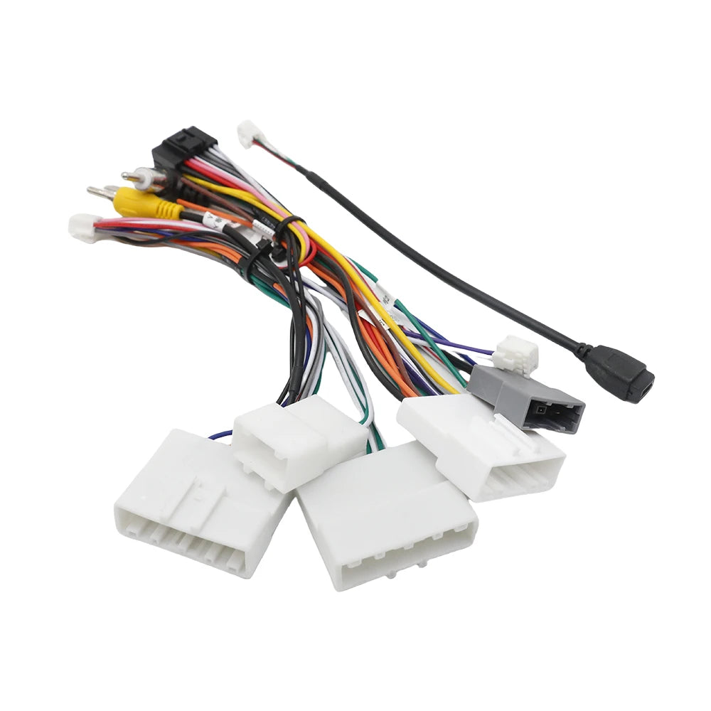 16 Pin Plug Android System Radio for Nissan Versa /X-Trail/Qashqai/SYLPHY/Teana/ Kicks Canbus Box RZ-DF02 with Wiring Harness