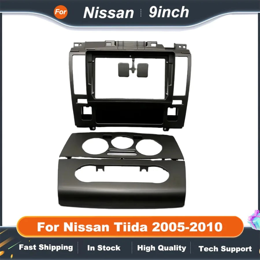 9" Universal Android Head Unit Frame Kit for Nissan Tiida 2005-2010  Dashboard Fascia Adapter Panel
