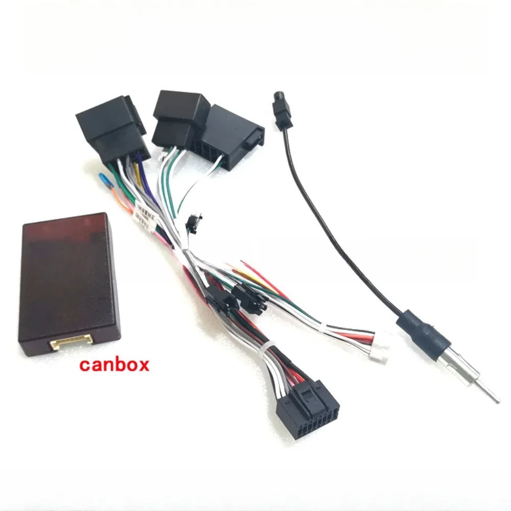 Car 16 Pin Audio Wiring Harness Adapter With Canbus Box For Mercedes-Benz CLK W203 R350 S320 W209 2002-2006 Android 2 Din GPS