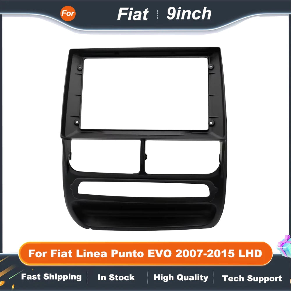 9 Inch Car Audio Fascia Panels For Fiat Linea Punto EVO 2007-2015 LHD Canbus Box Decoder Android Radio Dash Fitting Panel Kit
