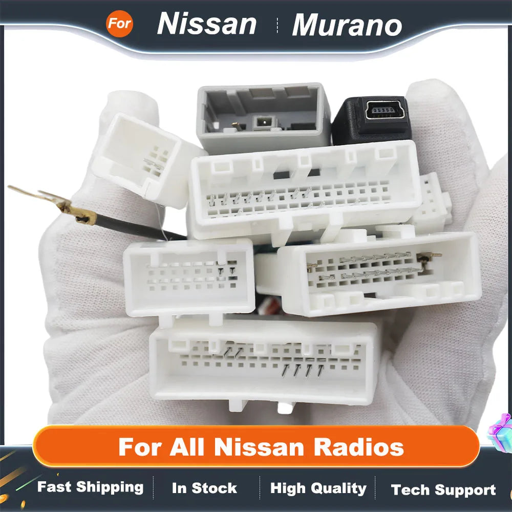 For Nissan Murano Qashqai j10 j11 X trail Tiida/SYLPHY/ Terra/Bluebird Kicks/Versa Car Radio Stereo Wiring Harness Cable Adapter
