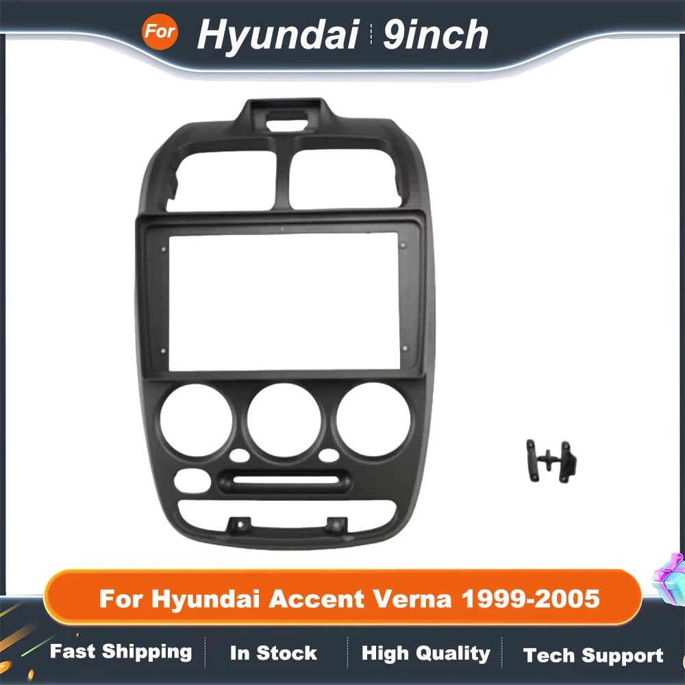 9 Inch Car Radio Fascia Frame Adapter For Hyundai Accent Verna 1999-2005 Android Radio Dash Fitting Panel Kit