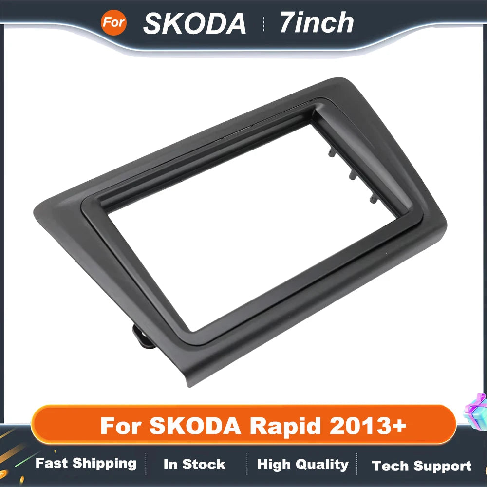 7 Inch 2Din Car Radio Fascia Frame For SKODA Rapid 2013+ Car Audio Refitting Frame Dash Mount CD Trim Installation