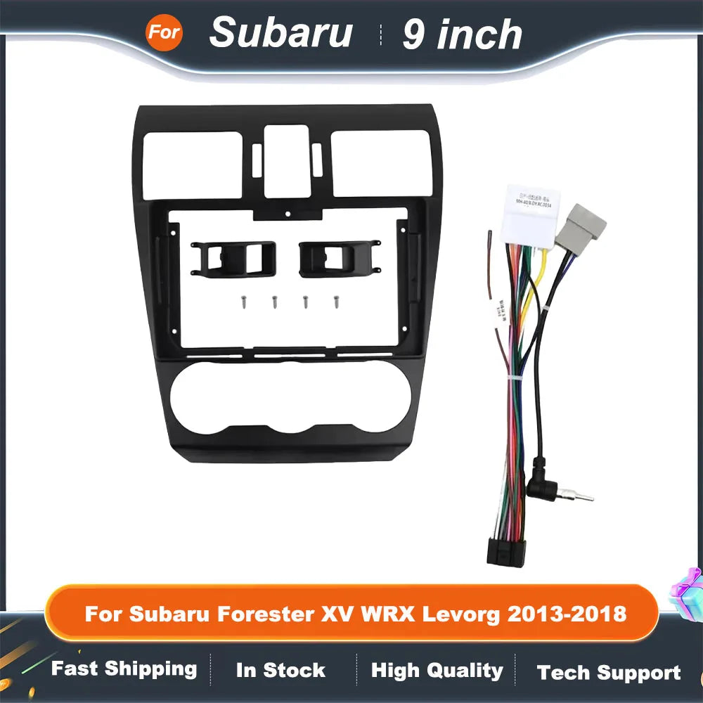 9 Inch Car Frame Fascia Adapter  For Subaru Forester XV WRX Levorg 2013-2018 Android Radio Dash Fitting Panel Kit