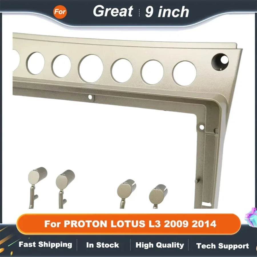 9 In chcar multimedia frame For PROTON LOTUS L3 2009 2010 2011 2012 -2014DVD Plastic Fascia Frame Stereo Panel Dash Installation