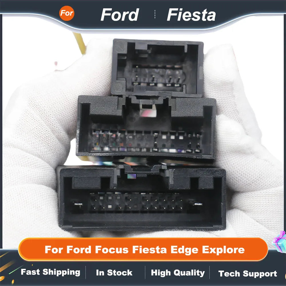 For Ford Fiesta 2013-2017 16 Pin Harness Adapter Android Player Multimedia Stereo Cables Canbus Canbox DVD Radio GPS Power Cord