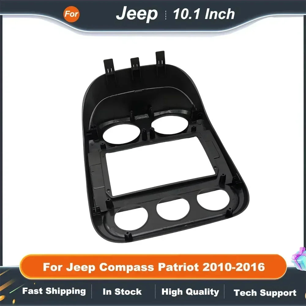 10.1 Inch 2 Din Car Radio Fascia for Jeep Compass Patriot 2010-2016 Android GPS MP5 Player Dash Panel