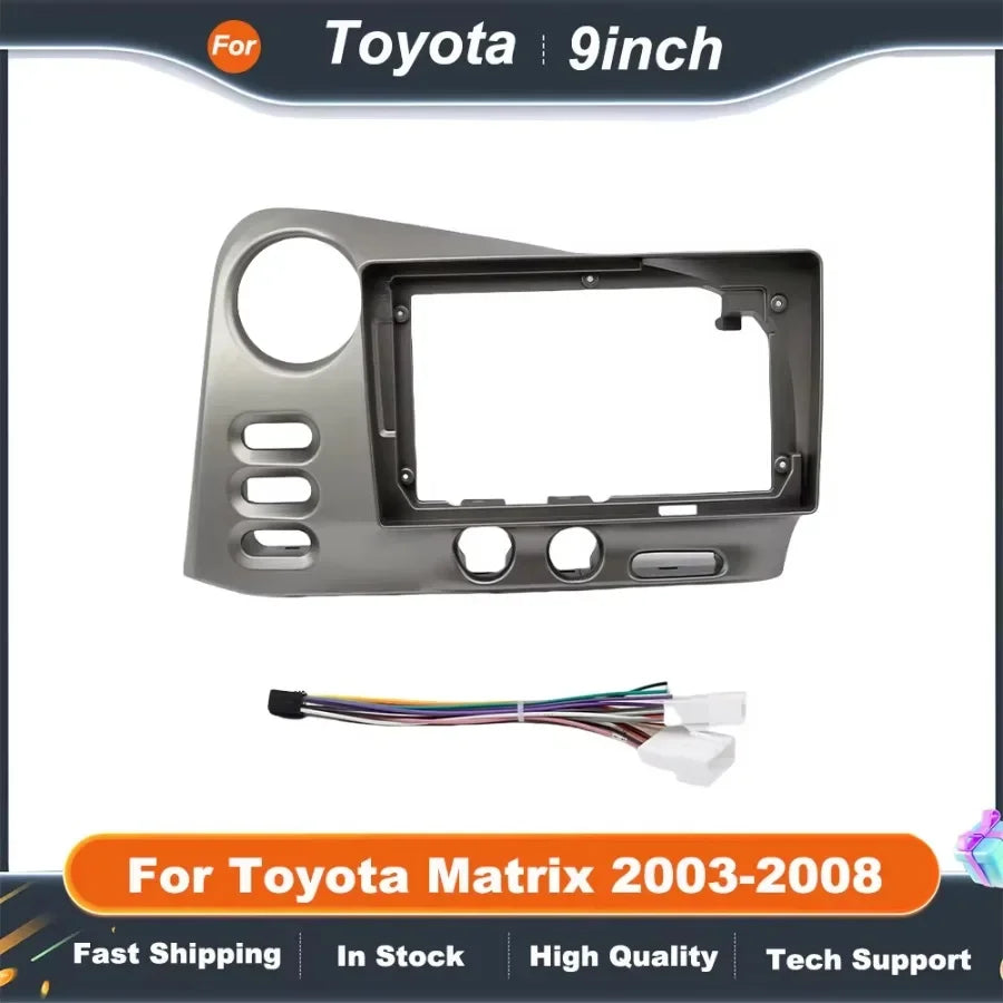 9 Inch Car Frame Fascia Adapter For Toyota Matrix 2 E140 Pontiac Vibe Android Radio Dash Fitting Panel Kit