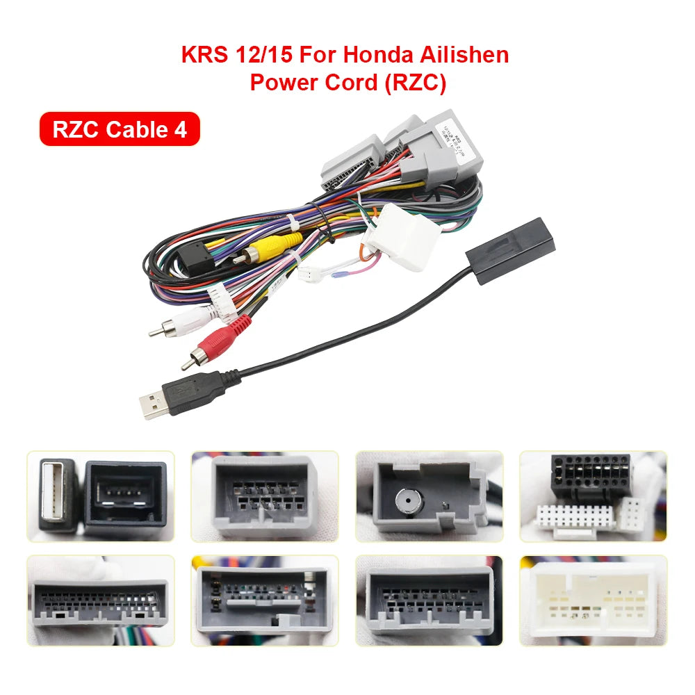 16pin Radio Power Cord for Honda CRV ACCORD CIVIC ELYSION ODYSSEY FIT for JAZZ RZC Car Radio Android Power Cable Wiring Harness