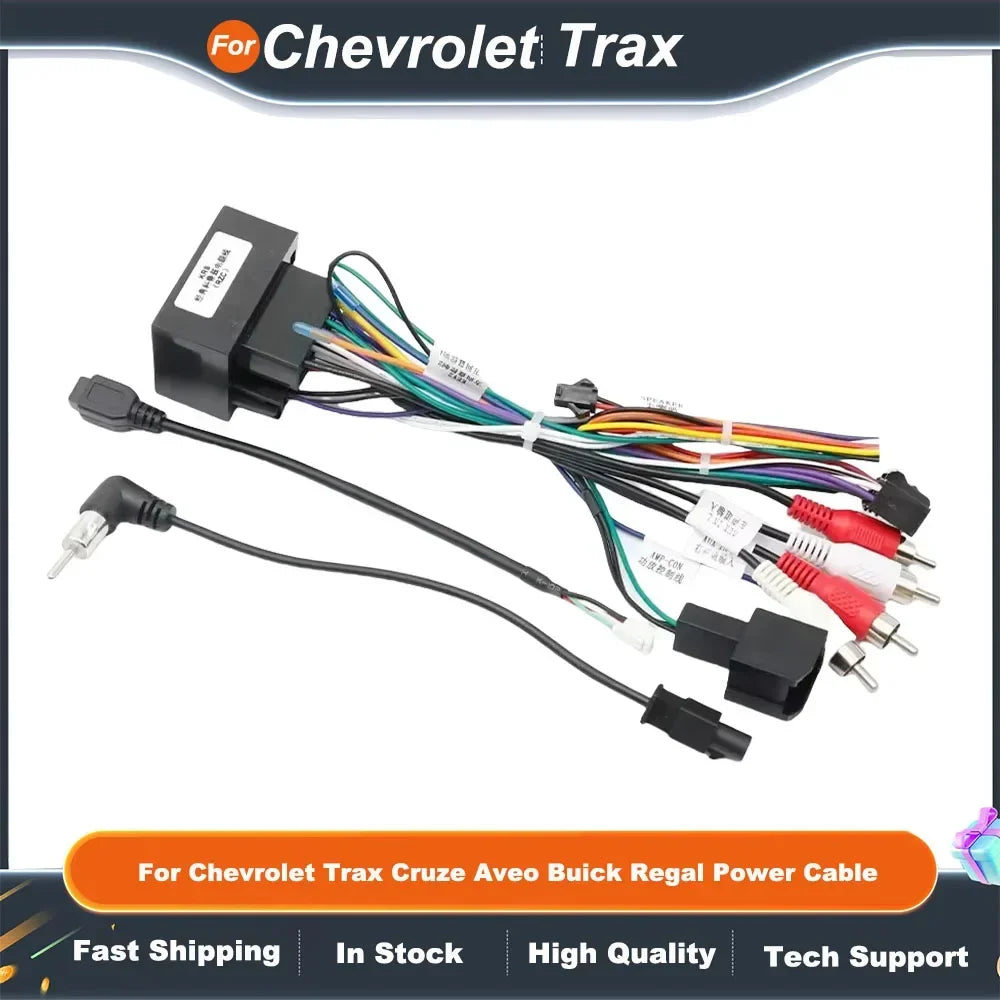 16Pin Car Radio Fascia Frame Harness Adapter for Chevrolet Trax Cruze Aveo  Buick Regal 2016-2022 CANBus Decoder Box