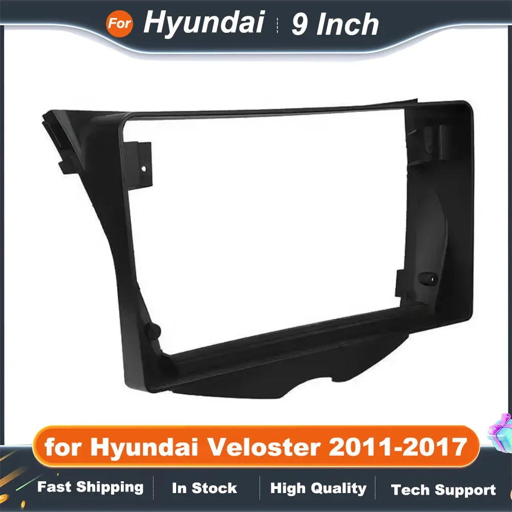 2Din Car Radio Fascia Frame for Hyundai Veloster 2011-2017 9 Inch Dash Mount Trim Kit for CD/DVD Player