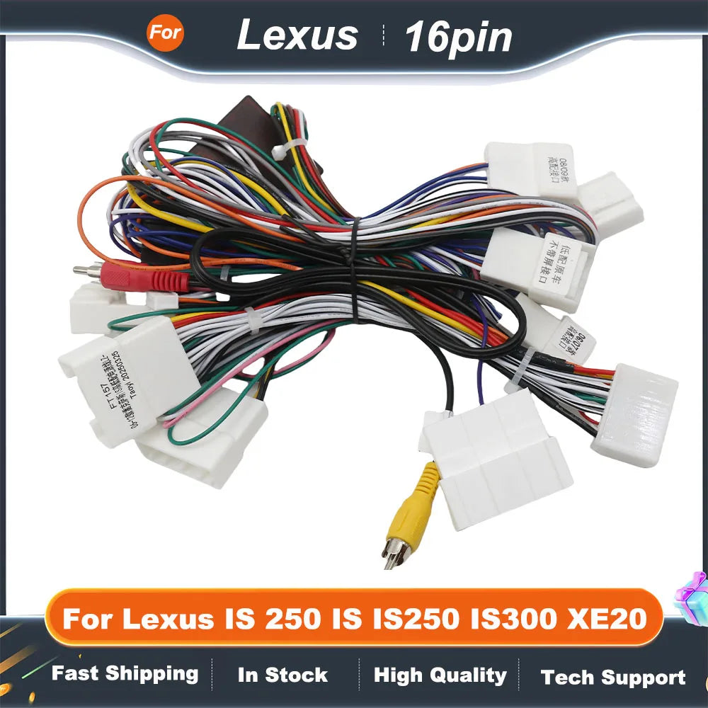 Car 16pin Wiring Harness Adapter Canbus Box Decoder Android Radio Power Cable For Lexus IS 250 IS IS250 IS300 XE20