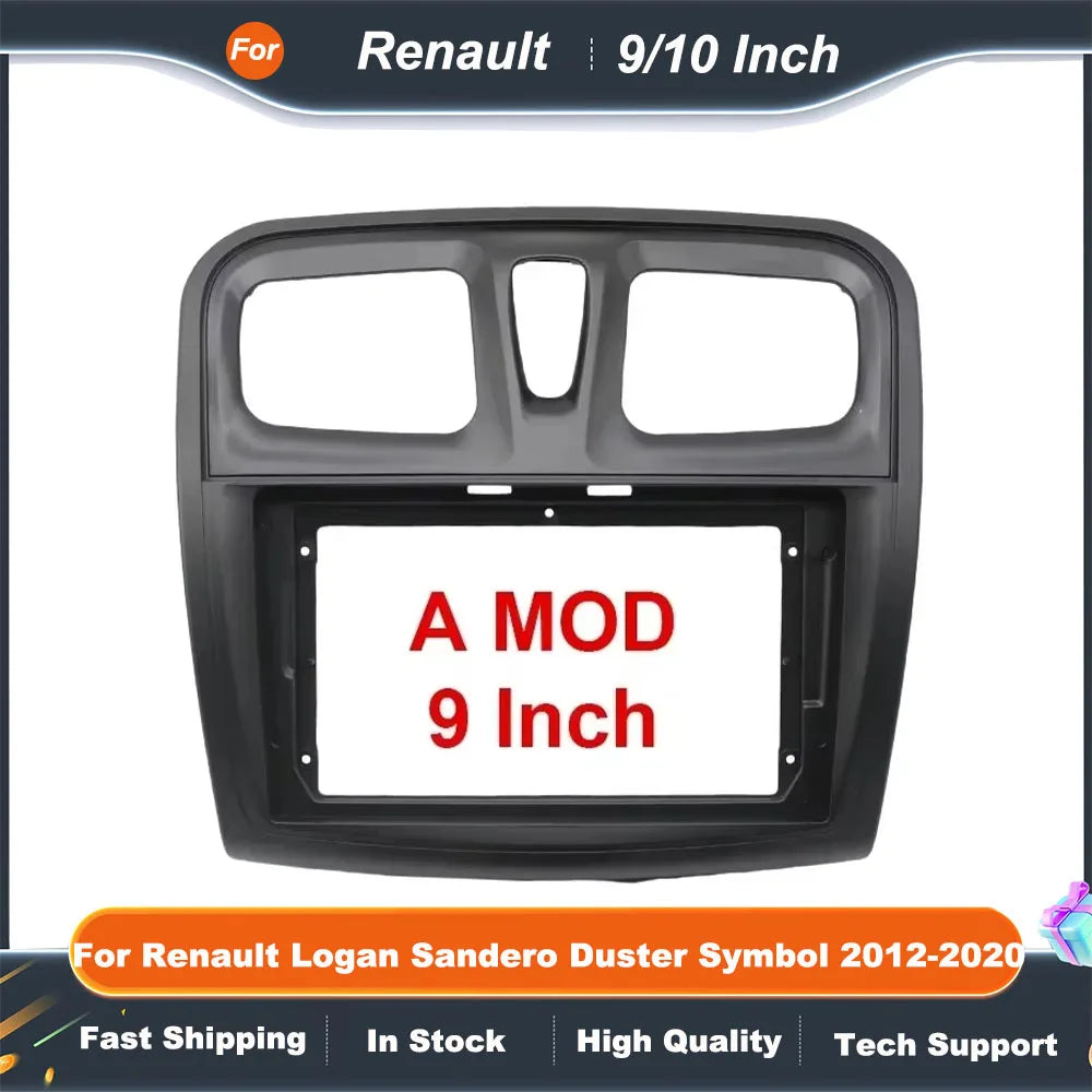 9 Inch 10 Inch Car Radio Fascia Frame for Renault Logan Sandero Duster Symbol 2012-2020 Android Dash Panel Fitting Kit