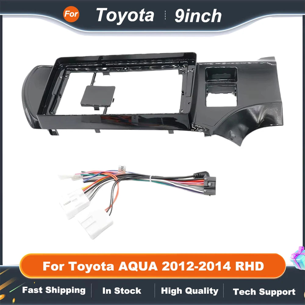 9 inch Car Radio Fascia For Toyota AQUA 2012-2014 RHD Auto Parts Accessories Frame Dashboard
