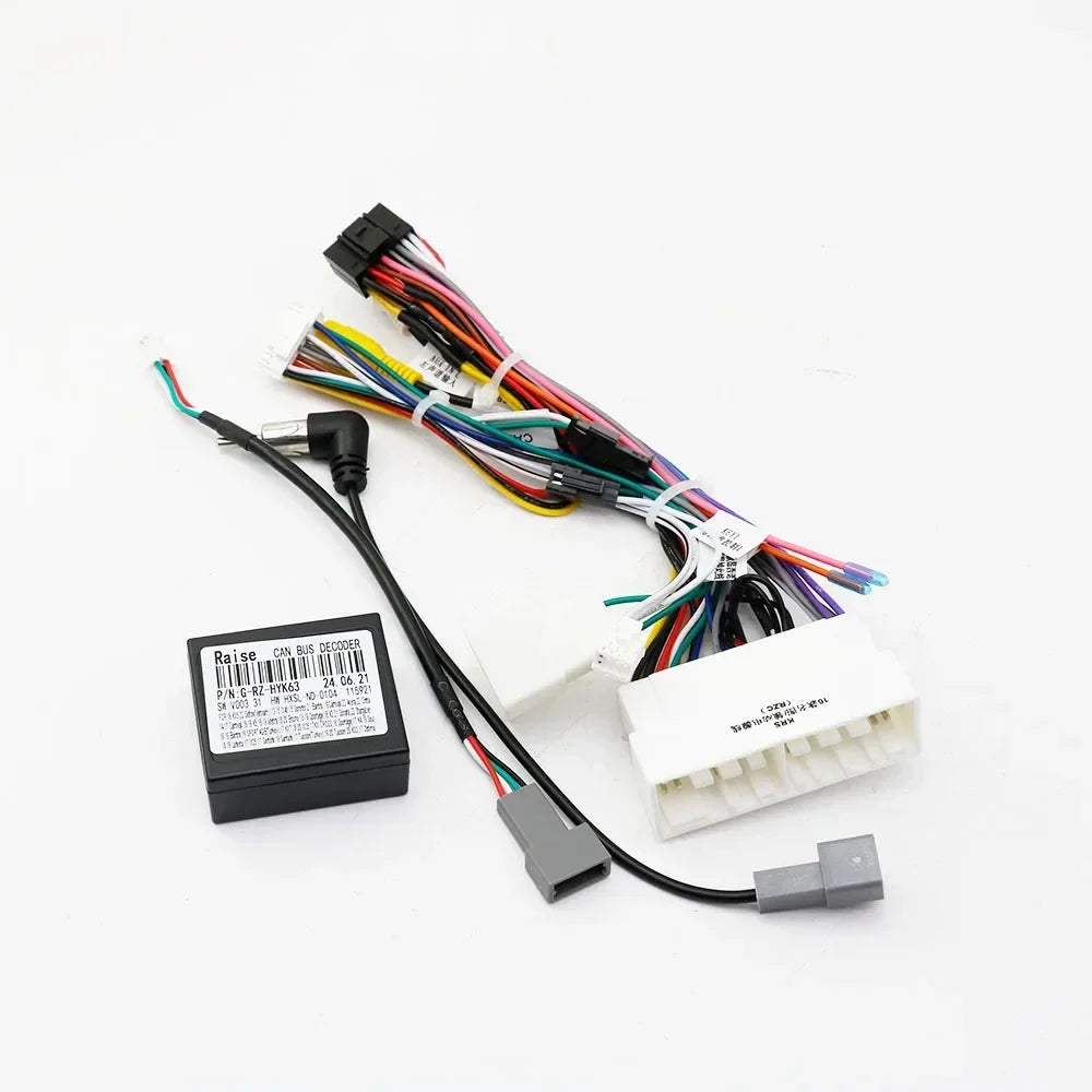 Car Audio 16PIN DVD Player Power Calbe Adapter With Canbus Box For Hyundai Encino IX35  KIA K3 K5 Stereo Plug Wiring Harness