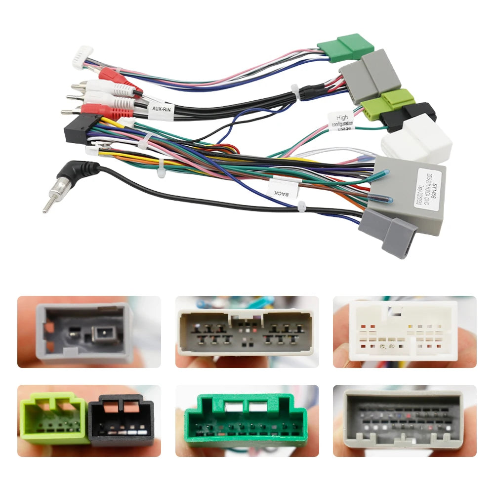 16pin Car Wiring Harness Adapter Canbus Box Decoder for Honda Civic Hatchback 5D European Android Radio Power Cable