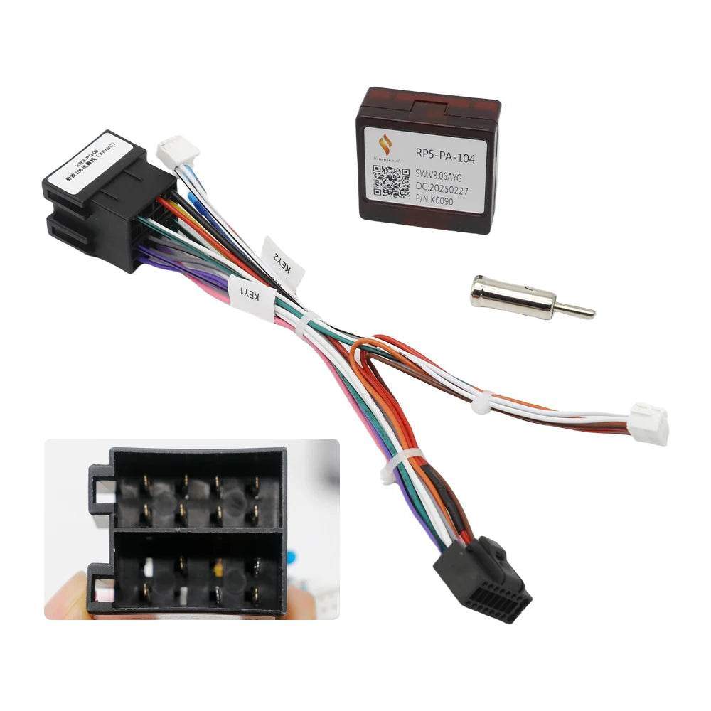 Decoder Android Radio Power Cable for Peugeot 206 307 2004- 2012 Car Wiring Harness Adapter RP5-PA-104 Canbus Box